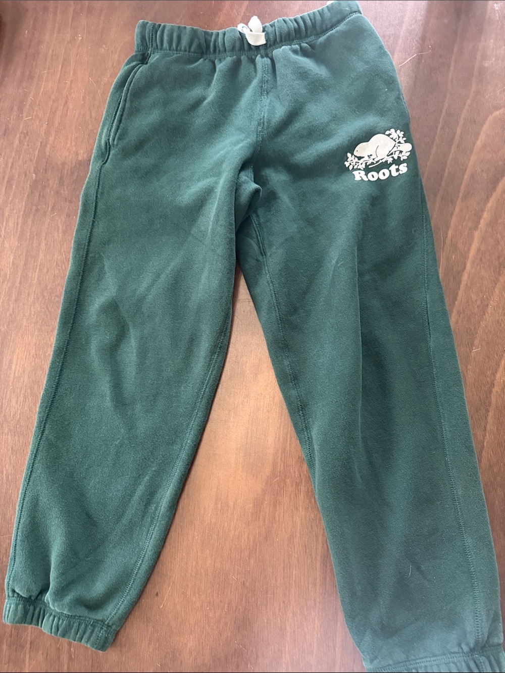 Roots Kids Deep Green Joggers with White Logo